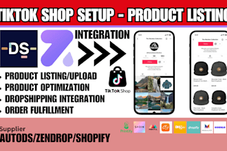 tiktok shop setup upload product listing via autods zendrop shopify integration