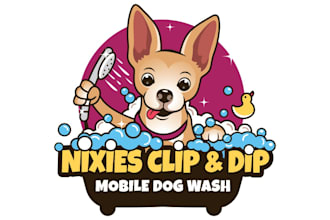 design modern mobile dog wash logo
