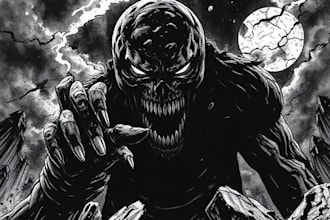 manga page custom dark berserk style art in high quality