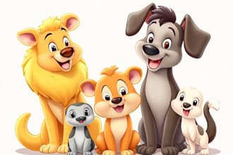 draw disney cartoon pet portrait in a cute style