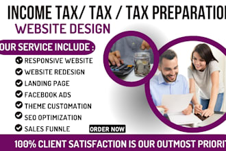 create a professional tax website income tax website tax preparation landing pag