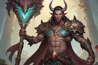 do a fantasy character dnd art and d and d character