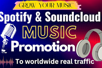 do best spotify and soundcloud music promotion by worldwide organic audience