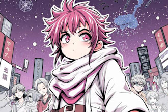draw fan art character and comic in manga style