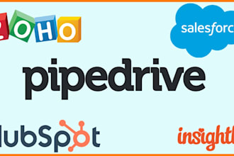 setup hubspot, zoho, salesforce, pipe drive CRM for sales automation