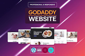 design or redesign godaddy website and fix wordpress shopify divi elementor pro