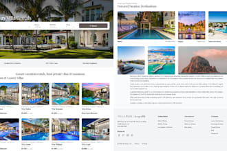build modern vacation rental website, apartment booking property listing website