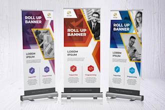 do roll up banner, retractable, sign billboard design in 6hr