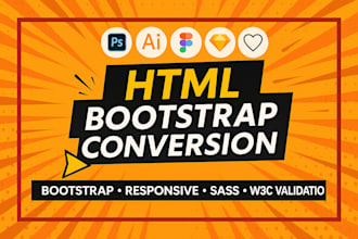 convert figma to HTML tailwind CSS  bootstrap pixel perfect responsive design