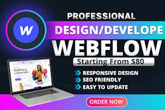 design or develop webflow website, webflow expert, figma to webflow