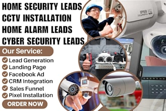 generate home security leads cctv installation home alarm cyber security leads
