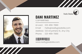 design students id cards, employee cards and business cards