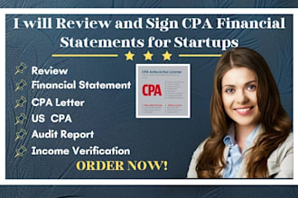 review and sign CPA letter financial statements for startups
