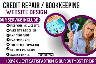 design credit repair website finance website bookkeeping, credit repair website