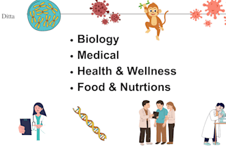 find facts related to biology, medical, health, food, nutrition, and wellness