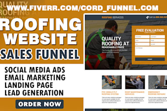 design roofing leads roofing landing page roofing website roofing sales funnel