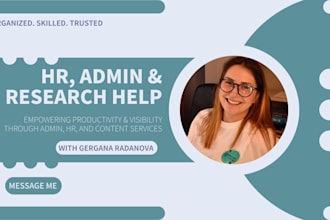 reliable virtual assistant for HR, admin, and research tasks