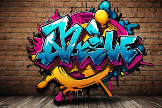 design awesome graffiti pop art font logo