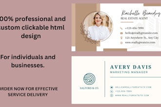design stunning  and clickable HTML email signature for you