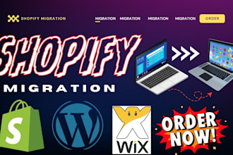 migrate wordpress woocommerce wix website to shopify