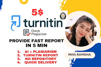 provide urgent plagiarism report and ai check in 5 minutes