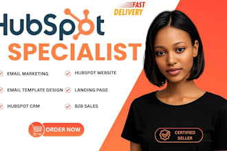 setup hubspot CRM, email templates, hubspot landing page, hubspot website