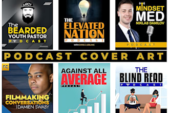 make a modern best podcast cover art, podcast logo and any graphics design