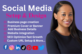 create and setup all social media account like facebook instagram twitter tiktok