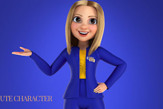 do 3d stylized cartoon character in blender 3d game character, 3d rigging