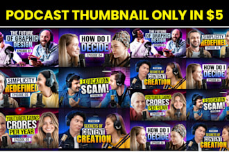 design eye catching youtube podcast thumbnails for more views