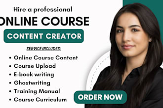 do online course content creation course curriculum ebook online course