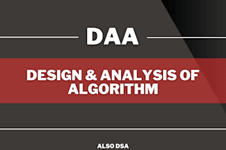 do your design and analysis of algorithm projects and task