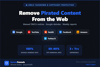 send dmca takedown notices to remove pirated content and protect your copyright