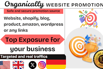 promote website link product shopify, wordpress wix coin, book, game or any link
