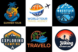 design adventure tourism travel hunting and hiking logo