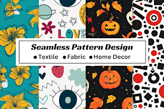 create seamless pattern, fabric design and textile design