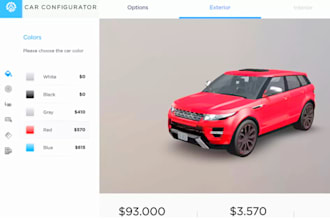 build 3d web app product configurator saas software with threejs webgl verge3d