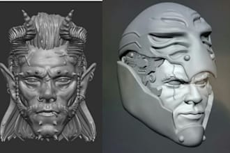 sculpt realistic 3d head bust model face model 3d full body 3d helmet 3d print