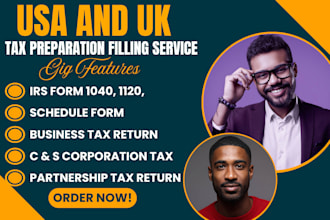 prepare and efile US tax returns for individual and business 1040, 1120, 1065
