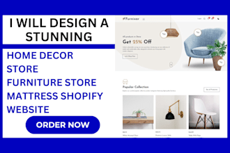 design home decor shopify store furniture store mattress shopify website