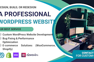 design, redesign, or clone a custom wordpress website with elementor or divi
