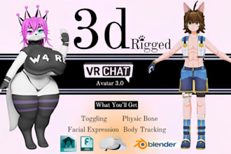 create vrchat avatar vr character furry nsfw vrc avatar 3d anime tube face rig