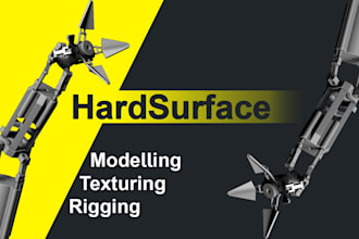 do lowpoly hard surface modeling,texturing and rigging