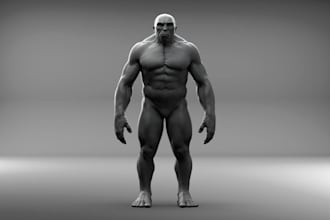 create 3d character model, character design, miniature, sculpting 3d printing