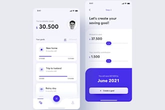 develop money saving app, crowdfunding app, financial management app, budget app