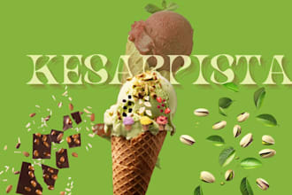 create enigmatic ice cream branding social media graphics
