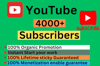 do 1k monetization approved subscriber in your youtube channel organically fast
