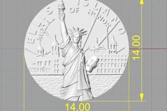 sculpt 3d coin model 3d bas relief 3d medallion 3d cnc design  printable coin
