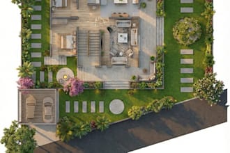 create 3d floor plan including furniture layout