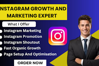 do instagram organic marketing, shoutout, manage, grow and promote your page